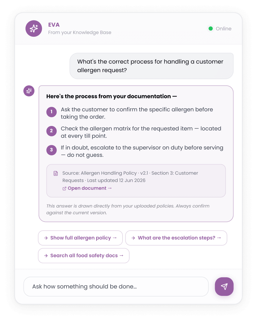 Answers from your Knowledge Base