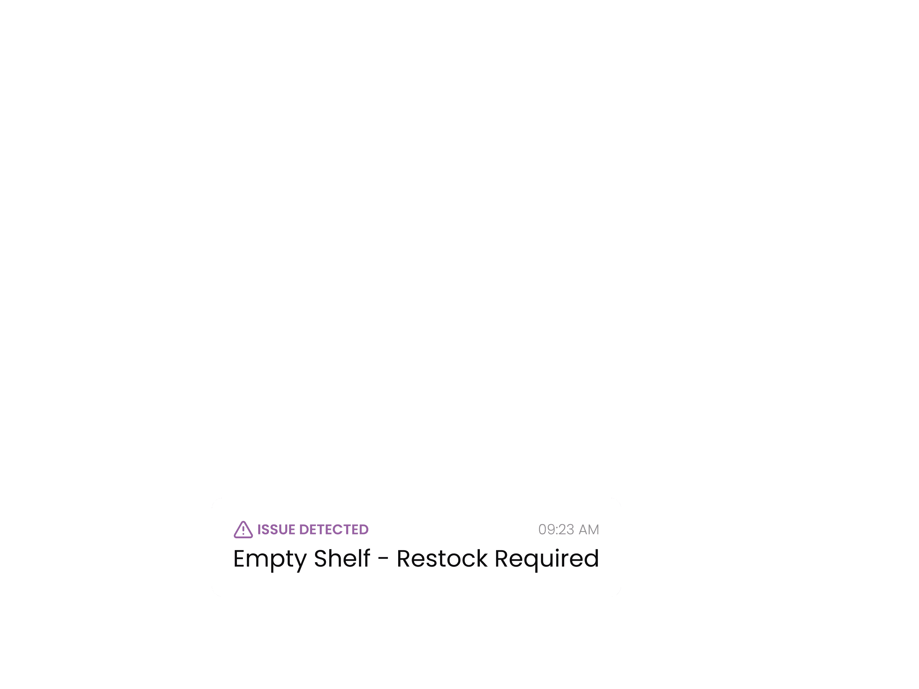Video analytics frame with prompted text to raise a restock task